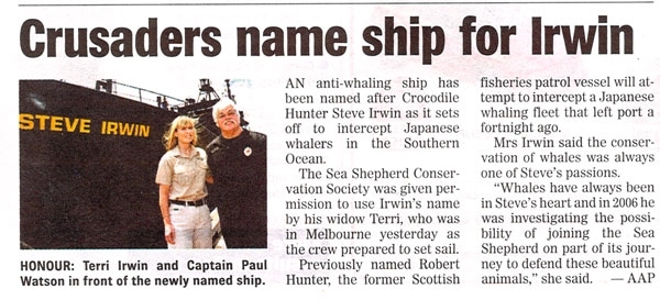 Crusaders Name Ship For Irwin